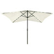 Vidaxl -parasol med lysdioder og stålstang 2x3 m sand