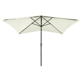 Vidaxl -parasol med lysdioder og stålstang 2x3 m sand
