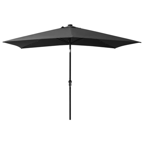 Vidaxl -parasol med lysdioder og stålstang 2x3 m antracit -farvet