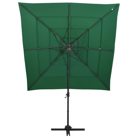 Vidaxl Parasol 4-lag med aluminiumstang 250x250 cm grøn