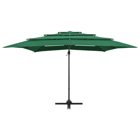 Vidaxl Parasol 4-lag med aluminiumstang 250x250 cm grøn