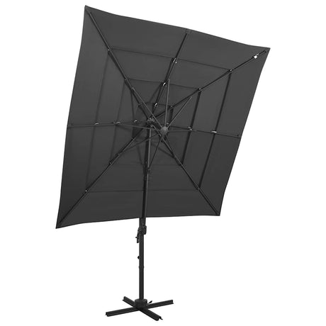 Vidaxl Parasol 4-lags med aluminiumstang 250x250 cm Anthracite-farvet