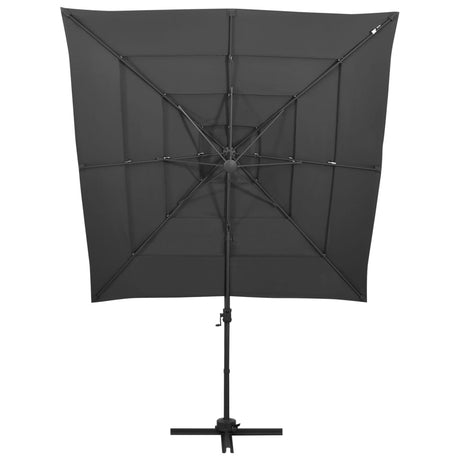 Vidaxl Parasol 4-lags med aluminiumstang 250x250 cm Anthracite-farvet