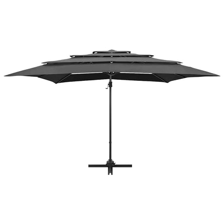 Vidaxl Parasol 4-lags med aluminiumstang 250x250 cm Anthracite-farvet