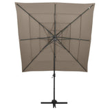 Vidaxl Parasol 4-lags med aluminiumstang 250x250 cm taupe