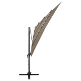 Vidaxl Parasol 4-lags med aluminiumstang 250x250 cm taupe
