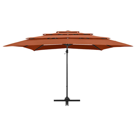 Vidaxl Parasol 4-lags med aluminiumstang 250x250 cm terracotta-farvet