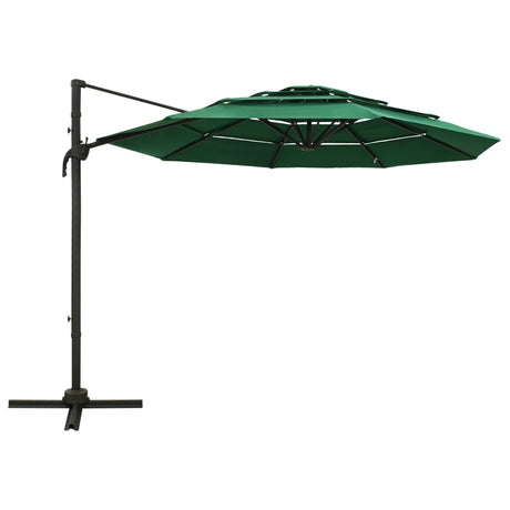 Vidaxl Parasol 4-lags med aluminiumstang 3x3 m grøn