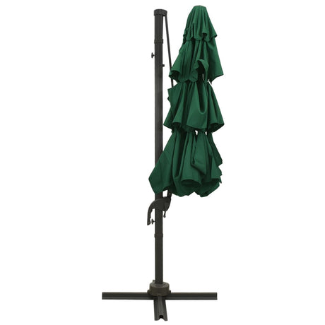 Vidaxl Parasol 4-lags med aluminiumstang 3x3 m grøn