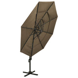 Vidaxl Parasol 4-lags med aluminiumstang 3x3 m taupe