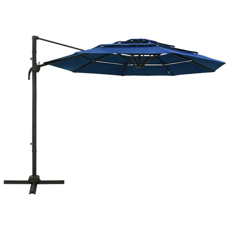 Vidaxl Parasol 4-lags med aluminiumstang 3x3 m azurblå
