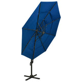 Vidaxl Parasol 4-lags med aluminiumstang 3x3 m azurblå
