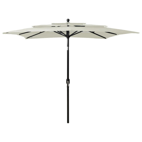 Vidaxl Parasol 3-lags med aluminiumstang 2,5x2,5 m sandfarvet