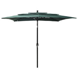 Vidaxl Parasol 3-lags med aluminiumstang 2,5x2,5 m grøn