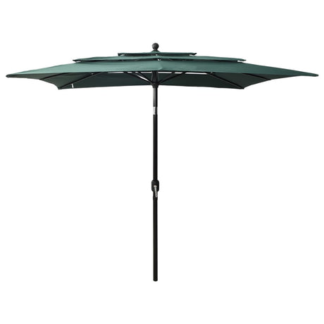Vidaxl Parasol 3-lags med aluminiumstang 2,5x2,5 m grøn