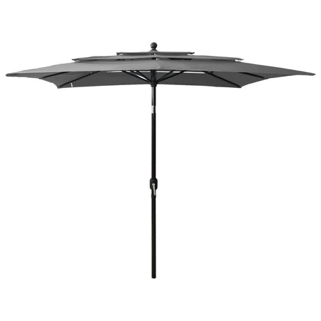 Vidaxl Parasol 3-lags med aluminiumstang 2,5x2,5 m Antracitfarvet