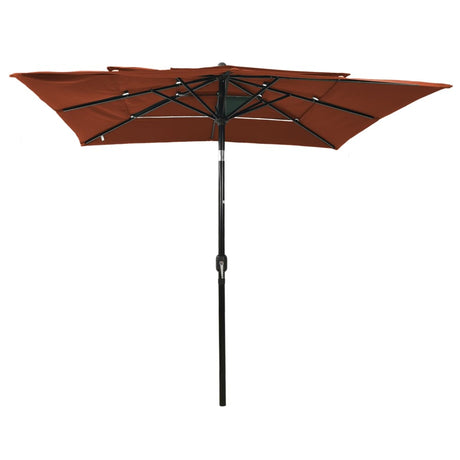 Vidaxl Parasol 3-lags med aluminiumstang 2,5x2,5 m terracotta lys