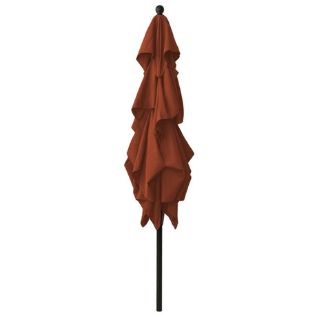Vidaxl Parasol 3-lags med aluminiumstang 2,5x2,5 m terracotta lys