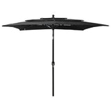 Vidaxl Parasol 3-lags med aluminiumstang 2,5x2,5 m sort