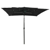 Vidaxl Parasol 3-lags med aluminiumstang 2,5x2,5 m sort
