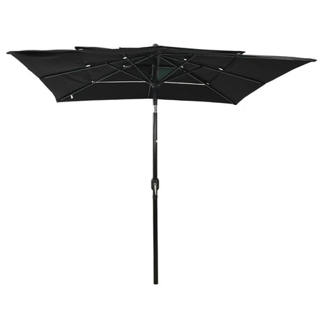 Vidaxl Parasol 3-lags med aluminiumstang 2,5x2,5 m sort