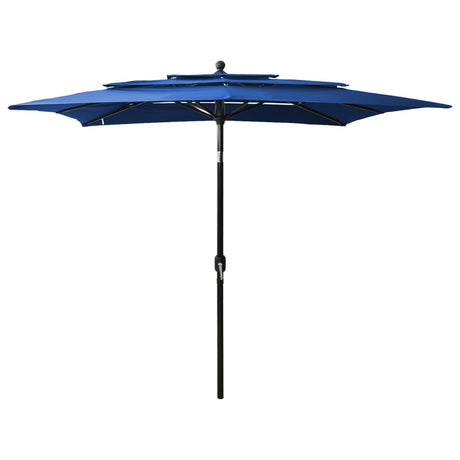 Vidaxl Parasol 3-lags med aluminiumstang 2,5x2,5 m Azure Blue