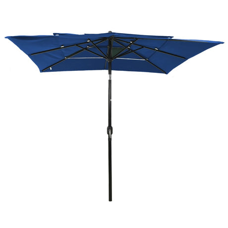 Vidaxl Parasol 3-lags med aluminiumstang 2,5x2,5 m Azure Blue