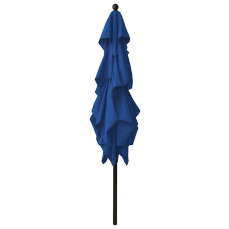 Vidaxl Parasol 3-lags med aluminiumstang 2,5x2,5 m Azure Blue