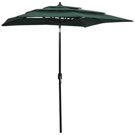Vidaxl Parasol 3-lags med aluminiumstang 2x2 m grøn