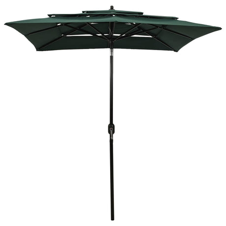 Vidaxl Parasol 3-lags med aluminiumstang 2x2 m grøn