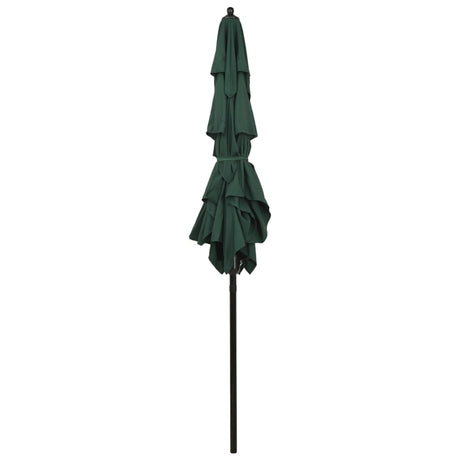 Vidaxl Parasol 3-lags med aluminiumstang 2x2 m grøn