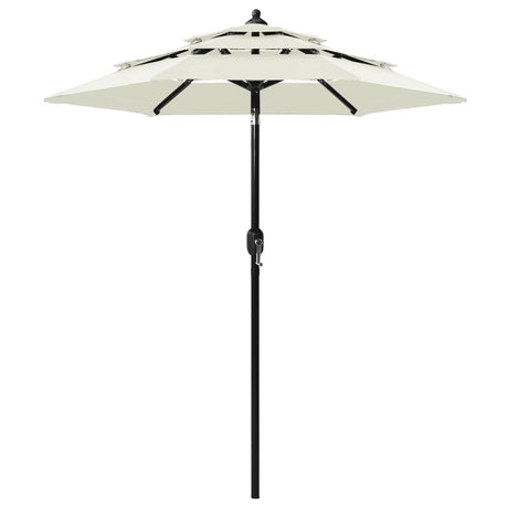 Vidaxl Parasol 3-lags med aluminiumstang 2 m sandfarvet