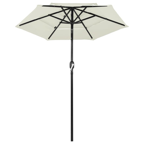 Vidaxl Parasol 3-lags med aluminiumstang 2 m sandfarvet