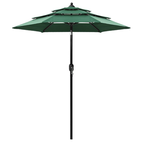 Vidaxl Parasol 3-lags med aluminiumstang 2 m grøn