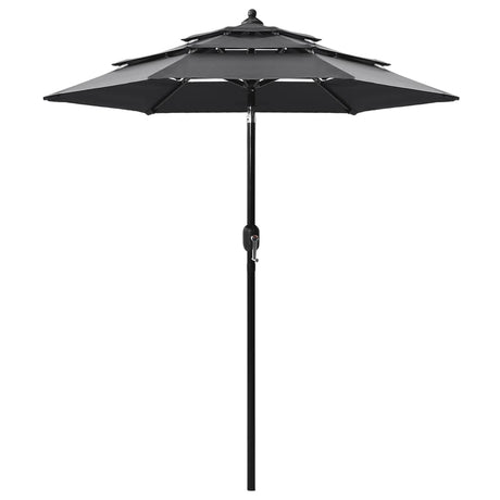 Vidaxl Parasol 3-lags med aluminiumstang 2 m anthracit farvet