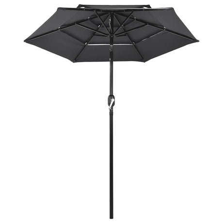Vidaxl Parasol 3-lags med aluminiumstang 2 m anthracit farvet