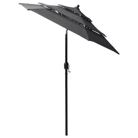 Vidaxl Parasol 3-lags med aluminiumstang 2 m anthracit farvet