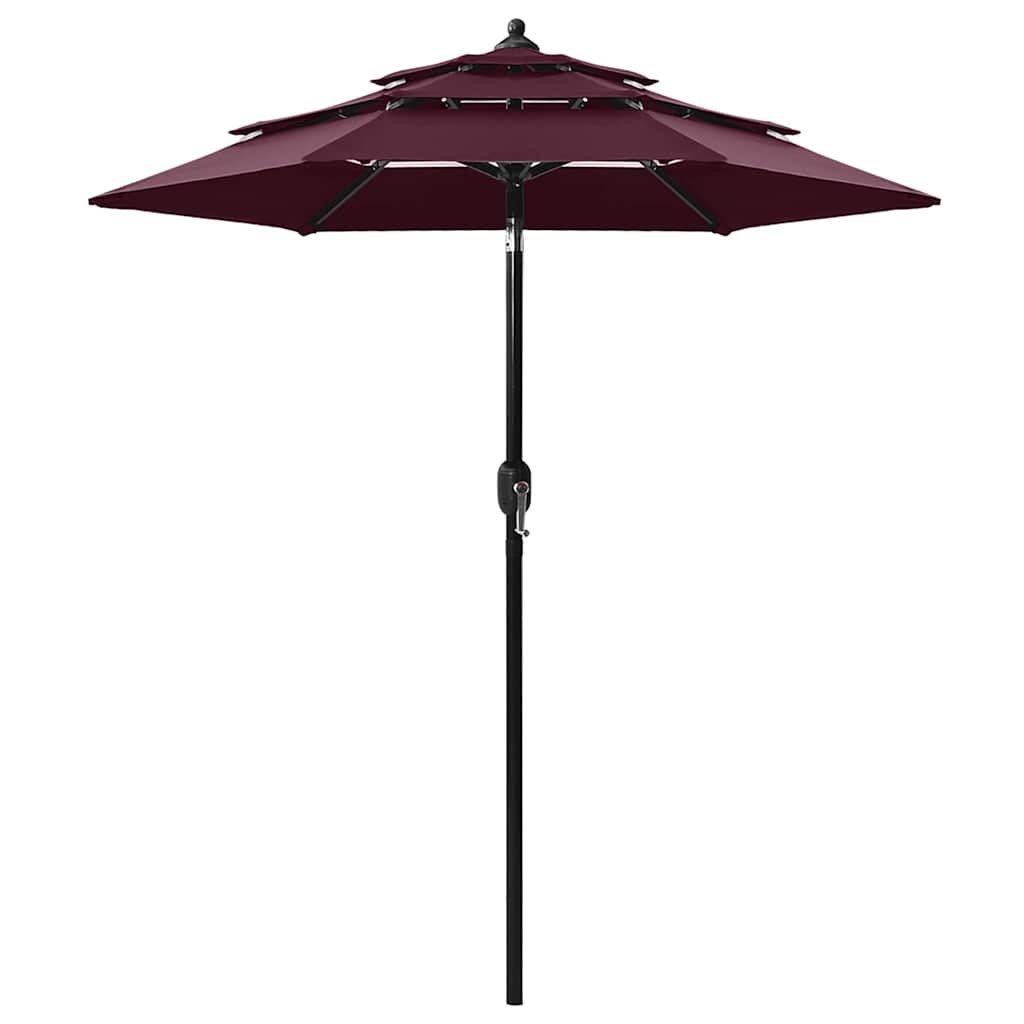 Vidaxl Parasol 3-lags med aluminiumstang 2 m Bordeaux rød