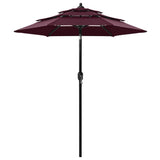 Vidaxl Parasol 3-lags med aluminiumstang 2 m Bordeaux rød