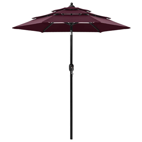 Vidaxl Parasol 3-lags med aluminiumstang 2 m Bordeaux rød
