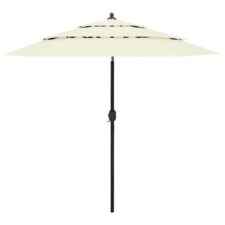 Vidaxl Parasol 3-lags med aluminiumstang 2,5 m sandfarvet