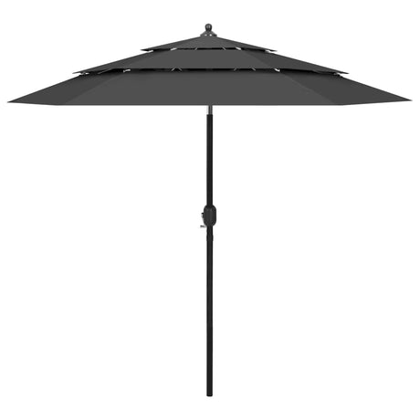 Vidaxl Parasol 3-lags med aluminiumstang 2,5 m anthracitfarvet