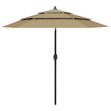 Vidaxl Parasol 3-lags med aluminiumstang 2,5 m taupe