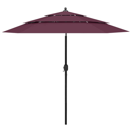 Vidaxl Parasol 3-lags med aluminiumstang 2,5 m Burgundy Red