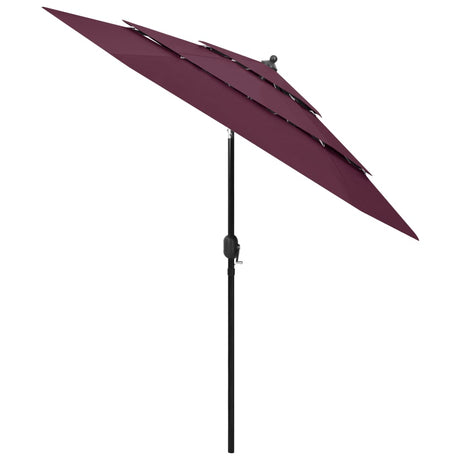 Vidaxl Parasol 3-lags med aluminiumstang 2,5 m Burgundy Red