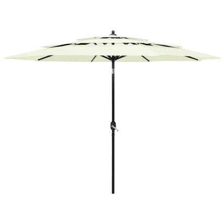 Vidaxl Parasol 3-lag med aluminiumstang 3 m sandfarvet