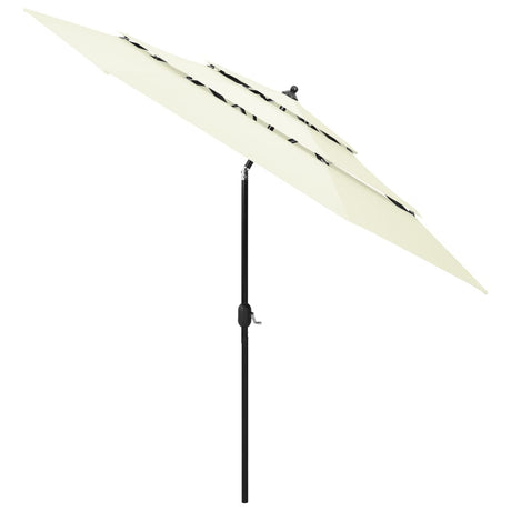 Vidaxl Parasol 3-lag med aluminiumstang 3 m sandfarvet