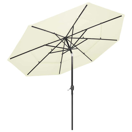 Vidaxl Parasol 3-lag med aluminiumstang 3 m sandfarvet