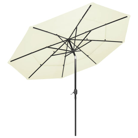 Vidaxl Parasol 3-lag med aluminiumstang 3 m sandfarvet