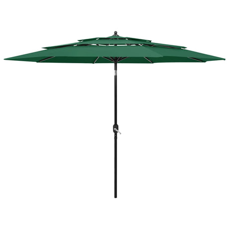Vidaxl Parasol 3-lags med aluminiumstang 3 m grøn